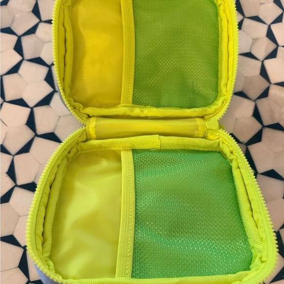 Drunk Elephant blue yellow cosmetic pouch with zipper - Picture 3 of 4